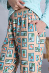 Zivame Knit Poly Pyjama Set - Moonlight Jade — thumbnail 6